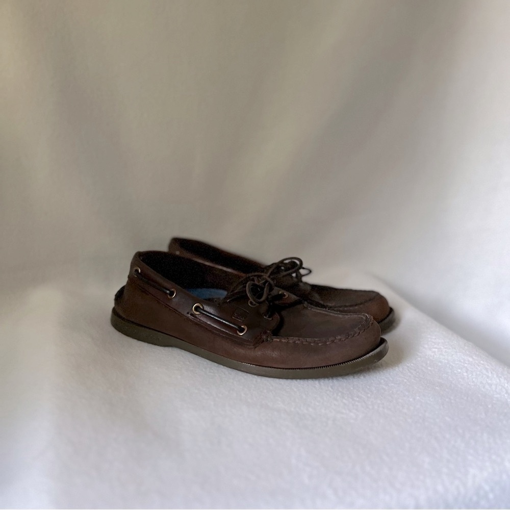 Sperry Sider Men’s size 8 1/2M Brown Leather Loafers - Picture 3 of 12